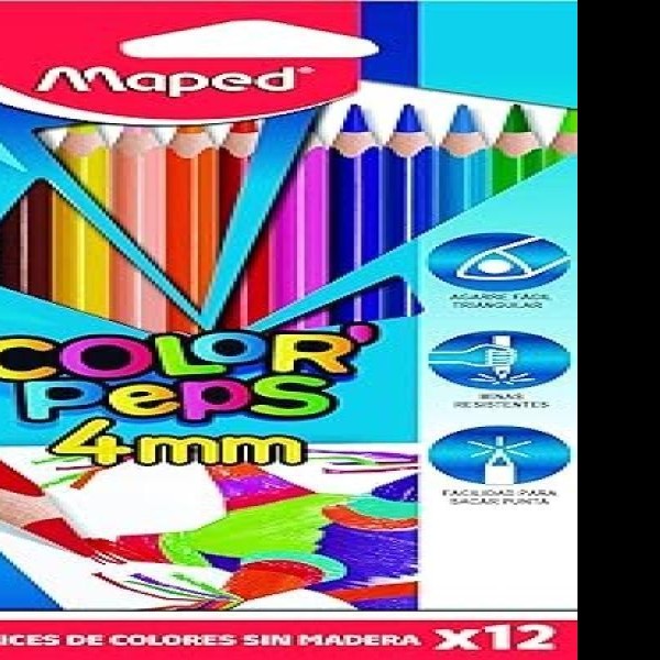 COLORES ESTUCHE C12 LARGOS PEPS MAPED TRIANG.